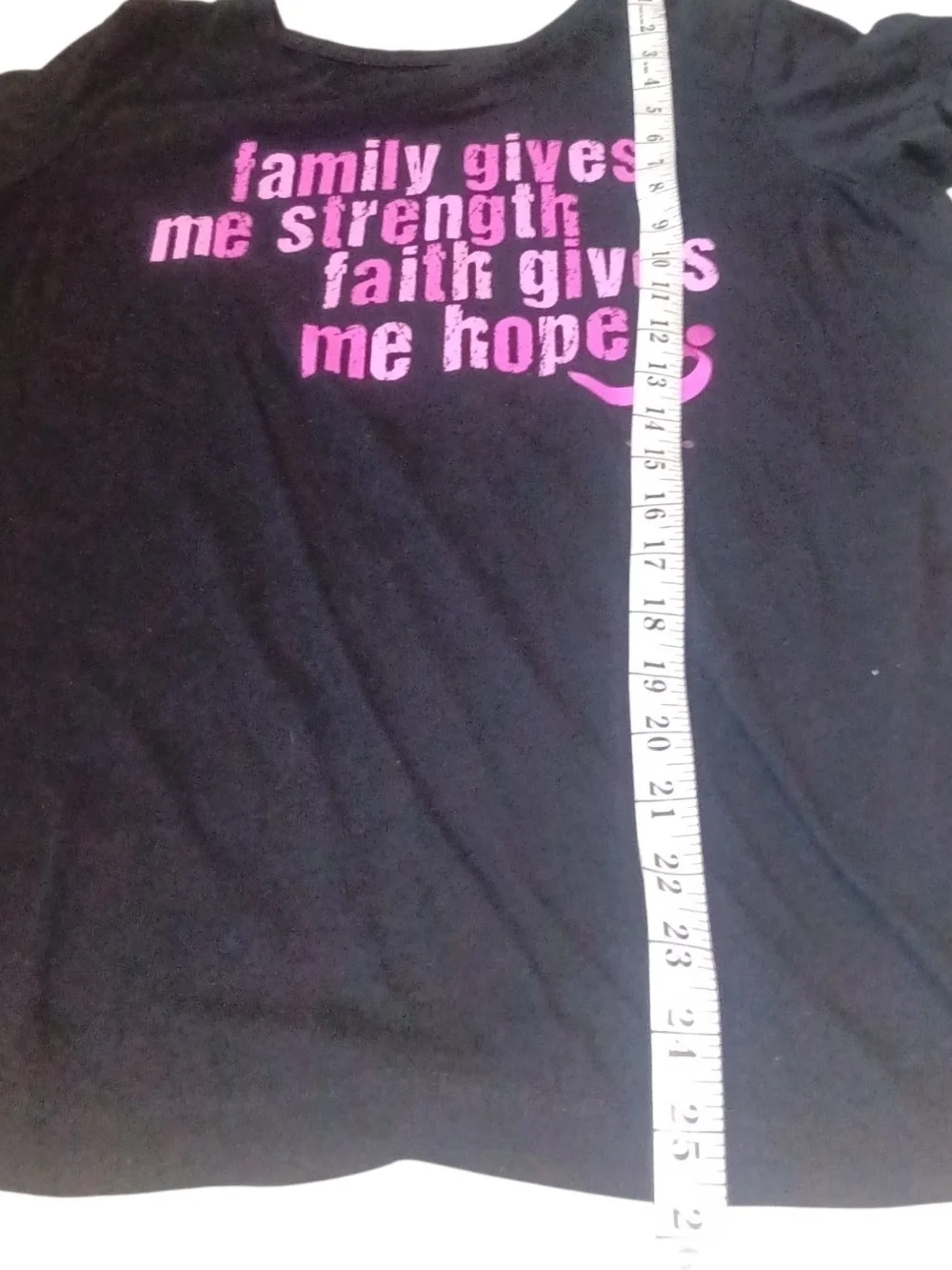 Black Short Sleeve Tee with Pink Breast Cancer Ribbon Graphic